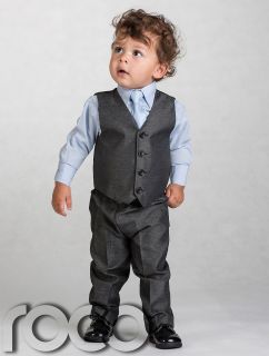 Boys Waistcoat Gray Suit Baby Boys Charcoal Suits Boys Wedding Suits Page Boy