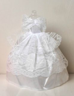New White Color Handmade Doll Dresses Clothes Skirt for Barbie Doll Gift Baby