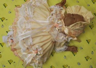 Dream Newborn Baby Girl Peach Dress Bonnet 17 19" Reborn Dolls
