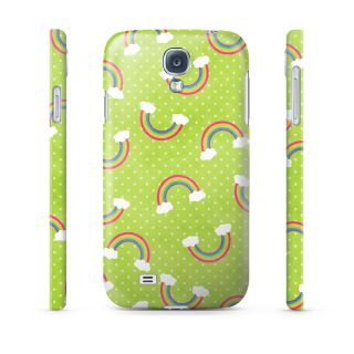 Cute Rainbows on Green Hard Cover Case for iPhone Android 65 More Phones