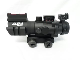 Aim Sports 4x32 Tri Illuminated Scope w Red Fiber Optic Sight
