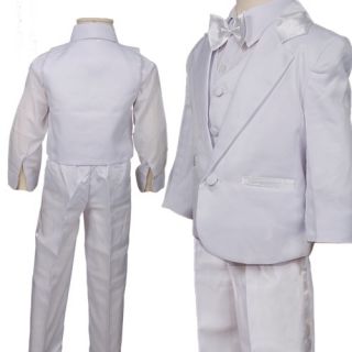 D253 5pc Set Ivory Baby Boys Communion Christening Baptism Outfits Suits