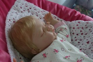 Sweet Reborn Baby Girl Doll Esmee with Micro Rooted Human Hair by K Faith