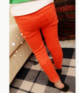 New Size 1 6Y Girls Pants Kids Fashion Candy Color Cotton Pencil Pants PG026