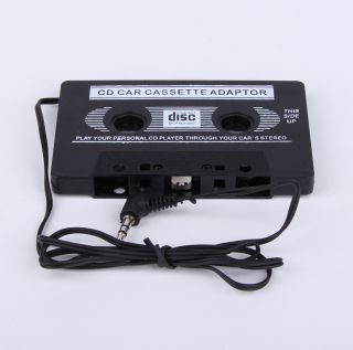Black Car Cassette Tape Adapter for iPhone 5 4S iPod Nano Touch MD CD  Player