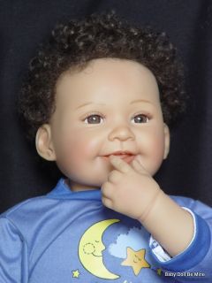 Ashton Drake Night Night Kisses 26” African American Vinyl Baby Boy Doll