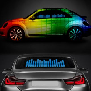 5 Size Car Sticker Music Rhythm LED Flash Light Lamp Sound Activated Equalizer