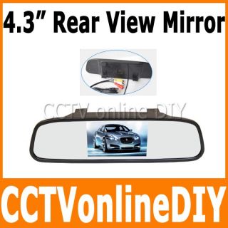 4 3" Car Rear View Mirror Monitor Auto Power on Off 2CH Video Input