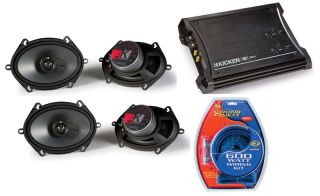 Kicker Car Audio KS68 6x8" 5x7" Four Speakers ZX350 4 Amplifier Amp Wire Kit