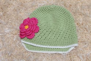 Handmad Knit Crochet Baby Girl Brimmed Hat Newsboy Cap Newborn Photo Prop New