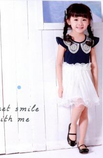 NTW Kids Girls Princess Birthday Party Tutu Dress Pearl Collar Summer 3 7T