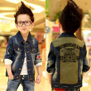 Kids Boys Clothes Forever Classic Split Joint Jean Coats Jackets Tops AGES2 7Y