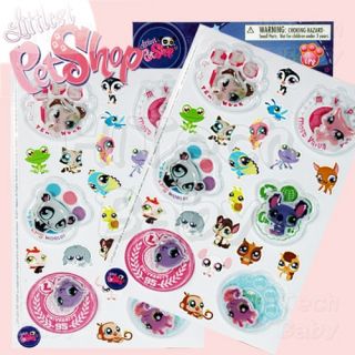 LPS Littlest Pet Shop Assorted Floating Bubble Stickers Scrapbook Decals 44pc