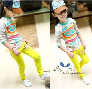 Kids Childreds Clothing Girls Fashionable Casual Foxes Pants Trousers AGES2 7Y