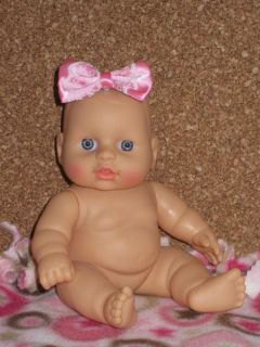 8" Chubby Anatomically Correct Baby Girl Pink Magnetic Bow Fleece Blanket Dreams