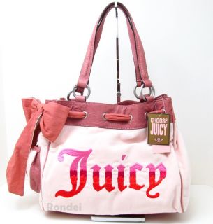 Authentic Juicy Couture Pink Velour Ombre Daydreamer Tote Satchel Purse Bag