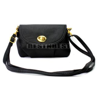 New Black Women's Cross Body Mini Messenger Bags Faux Leather Handbag Shoulder