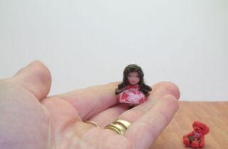 OOAK Liddle Kiddle Bear Miniature Baby Doll Dollhouse Handmade Strawberries Art