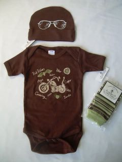 Zootie Patootie B Little Baby Boys Leg Warmers Onesie Hat Outfit Sets 6 9 12 MO