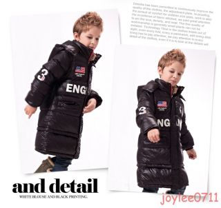 Boys Winter Warm Hooded Coat Cotton Padded Jacket Clothes Kids Outwear 3T 8T