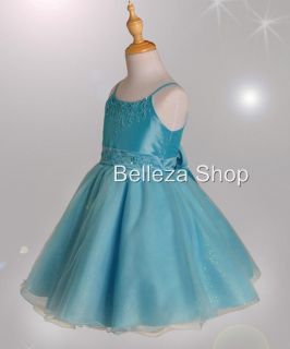 Blue Flower Girls Party Pageant Dress Sz 4T 5T DBU1