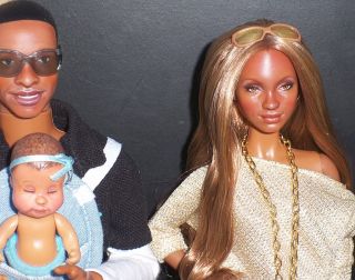 OOAK Beyonce Jay Z Baby Blue Ivy Barbie Basic Ken Doll Repaints Music Singers
