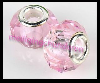 Faceted Pink Crystal Quartz Beads Fit Bracelet 20pcs