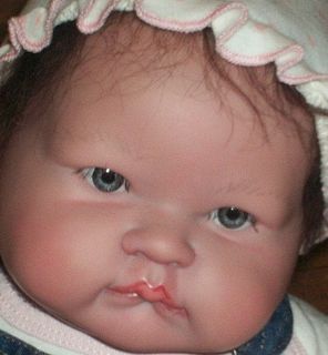 Big Baby Berenguer Sucky Face Reborn Doll OOAK 20' Blue Eyes Dark Mohair