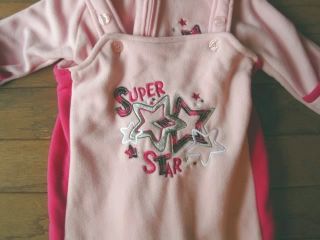 Baby Girl Pink Snow Suit Pram Outerwear Size 6 9 Months Okie Dokie Super Star