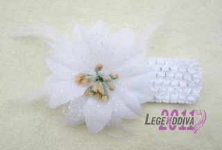 New Cute Baby Infant Girl Boy Crochet Hair Headband Christmas Flower Clip 8Color