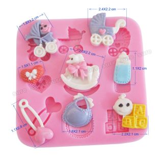 3D Silicone Cake Decorating Fondant Bakeware Mould Mold Birthday Baby Themed
