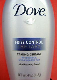 Dove Frizz Control Therapy Taming Hair Cream 4 oz Defrizzer Shiny Repair Serum