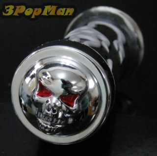 ★chrome Skull Grey Flame Motorcycle Scooter Hand Grips★
