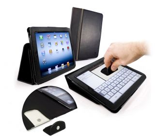 Tuff Luv Clean Pad Genuine Leather Case Cover for The Apple iPad 2 Black