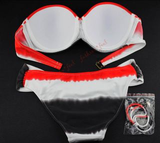 Sexy Women 2pcs Lady Padded Swimwear Suit Bandeau Bra Bathing Bikini Strap s M L