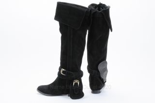 Black Leather Knee High Boots 7.5