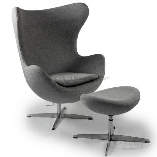 Egg Chair Ottoman Baby Blue Jacobsen Swan Retro Danish Accent Modern Lounge