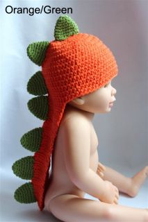 New Cute Baby Child Handmade Knit Crochet Dinosaur Hat Cap Photograph Newborn