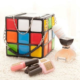 New Fashion Women Ladies Characteristic Lovely Rubik's Cube Handbag Clutch Bags