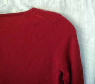 Ann Taylor Women's Brick Red 100 Cashmere V Neck Sweater s Small