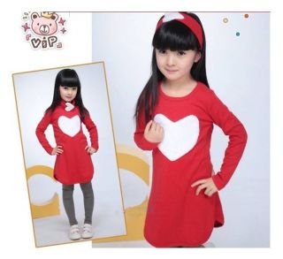 New Girls Outfits Heart Shaped Shirt Hat Wear Leggings Kids Suit Sets 2 7Years