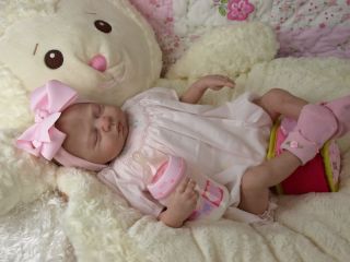 Reborn Baby OOAK Sandra White Leah Newborn Infant Girl Doll