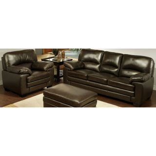 Montecito Dark Brown Italian Leather Living Room Modern Sofa Couch Arm Chair