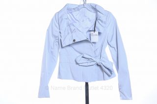 Red Valentino 40 2 XS Baby Blue Taffeta Bow Blazer Jacket Coat Evening $695 New