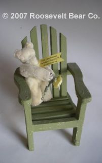 Miniature OOAK Artist Teddy in Adirondack Chair Roosevelt Bear Co by C Peterson