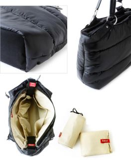 New Storksak Baby Mel Camden Carry All Shoulder Black Designer Puff Diaper Bag