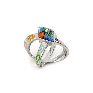 Plutus Partners Millefiori Diamond Shape Glass Ring