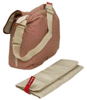 New Storksak Baby Mel Red Stripes Satchel Designer Casual Babymel Diaper Bag