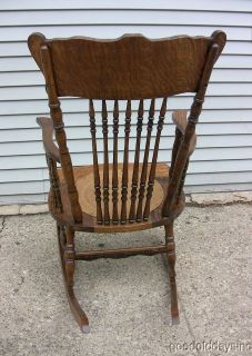 Beautiful Antique Rocker Carved Oak Rocking Chair Ready for Another 100 Years