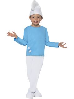 Smurf Boy Fancy Dress Kids 80s Costume Hat Age 3 12